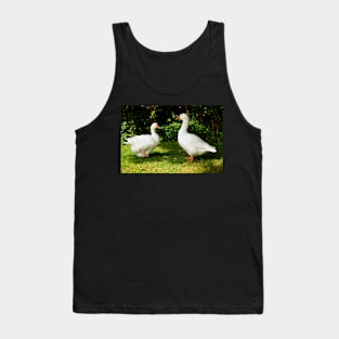 Two White Geese - Each Goose Looking At The Other Tank Top